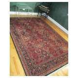 100% Taj Mahal Rose Scarlet Worsted Wool Couristan Rug made in Belgium 6.6 x 10