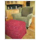 Library Chair with brass Tack Accents