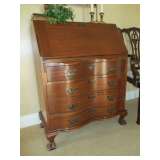 Mahogany bow front Drop Front Desk 