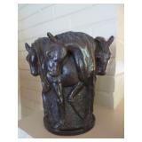 Bronze Art Deco Horses Vase