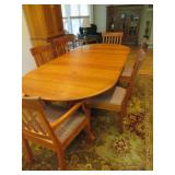 Charles Shackleton Extending Pedestal Table American Black Cherry - Natural Finish Hand-carved legs 