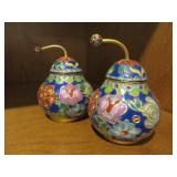 Vintage cloisonne Pear Jars