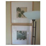 SOFT LEAF PRINTS FLOOR TORCHIERE LAMP