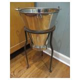 STAINLESS WINE BUCKET ON STAND