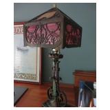 Marvelous Nouveau Slag Glass Lamp w/ unique Base