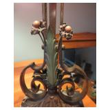  Marvelous Nouveau Slag Glass Lamp w/ unique Base (Detail of Base)