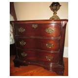 3-DRAWER NIGHTSTAND        BRASS PULLS    OGEE FEET