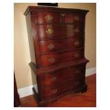 7-DRAWER CHEST OF DRAWERS    BRASS PULLS    OGEE FEET