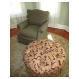 CUSTOM FABRIC OTTOMAN W/ WIDE BLEATED SHIRT