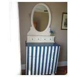 BLUE STRIPPED CHEST ON CHEST/MIRROR TOP