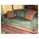 GREEN LEATHER SOFA - THER ARE 2!