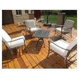 ALUMINUM CAST 4 LOUNGE CHAIRS / 3 TABLES
