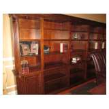 EXECUTIVE BOOK CASE W/ LIGHTED TOP GLASS SHELF