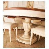Vintage Pedestal dinging table with 6 chairs