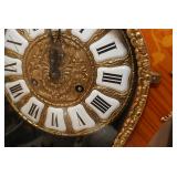 Italian made ornate clock with inhale wood and brass accents