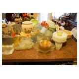 Yellow and gold depression glass