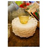 Yellow and gold depression glass