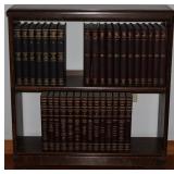 Walnut 2-Shelf Book Case shown with Encyclopedias & Year Books (Buy your or your child