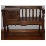 Pulaski Oak Telephone Gossip Bench