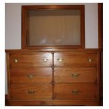 6-Drawer Oak Dresser with Mirror