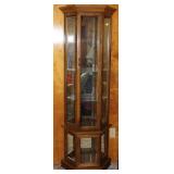 Pulaski Half Hexagon Mirrored Back Lighted Curio
