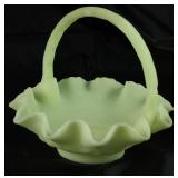 Fenton "Persian Medallion" Custard Glass Basket