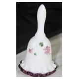 Fenton Purple Crest Bell, Hand Painted and Signed by Artist