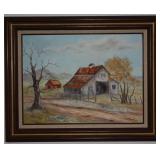 Original Oil on Canvas  (Framed Country Landscape signed Jean 1975).