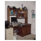 Desk, 2 Drawer Filing Cabinet & Computer