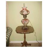 Antique Lamp Table & Lamp