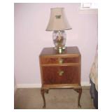 Pair of Antique Nightstands & Pair of Lamps