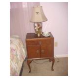 Pair of Antique Nightstands & Pair of Lamps