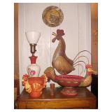 Roosters & Lamp