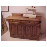Sewing Cabinet w/Singer Sewing Machine
