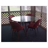 Mid-Century Modern Glass Top Table w/4 Chairs