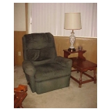 Recliner, Maple End Table & Lamp