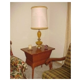 Maple End Table & Lamp
