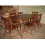Tel City Dining Table w/2 Leaves, 1 Arm Chair & 5 Side Chairs