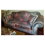 Overstuffed Floral Sofa