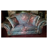 Overstuffed Floral Love Seat