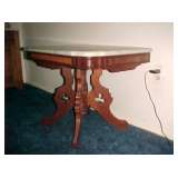 Victorian Lamp Table w/Marble Top