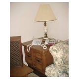 End Table, Lamp & Phones