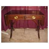 Antique Mahogany Drop Leaf Library Table