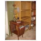 Side Table/Magazine Rack & Bookcases