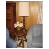 Lamp Table & Brass Lamp