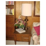 Lane End Table & Brass Lamp