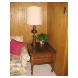 Lane End Table & Brass Lamp