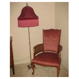 Upholstered Chair & Floor Lamp