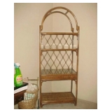 Bamboo Shelving Unit w/Glass Shelves