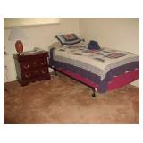 Twin Size Bed, Night Stand & Lamp